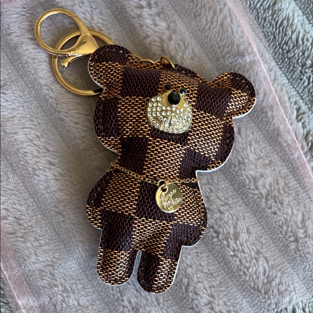 Checkered Bear Keychain
